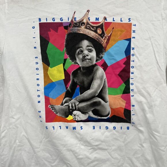 Notorious BIG Biggie Smalls Baby Gold Crown T-Shirt Mens Size XXL 2XL White - Picture 2 of 4